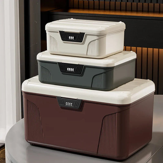Compact Travel Lock Box Secure Storage Case - Luxicro