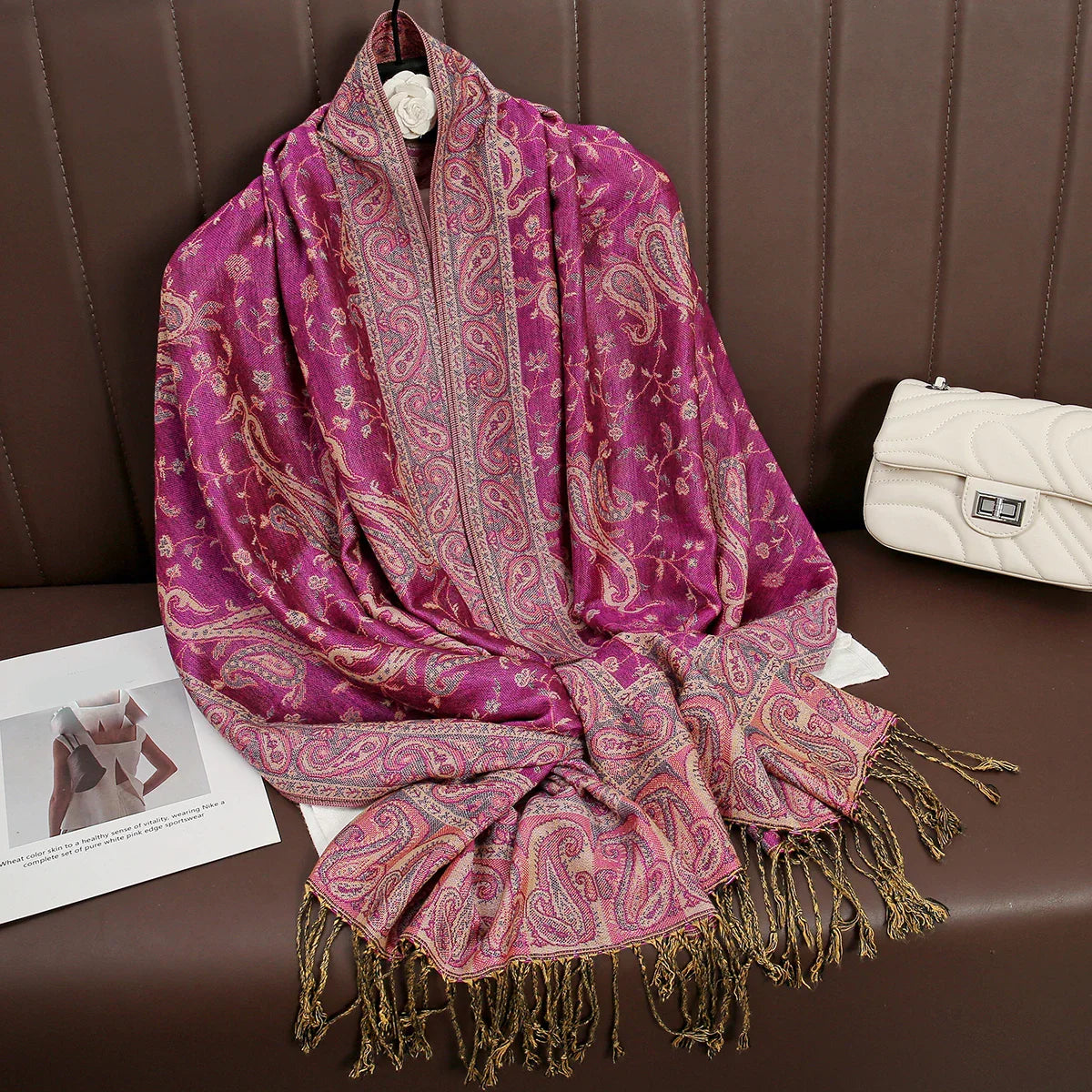 Soft Cashmere Women's Scarf with Warm Luxury Print
