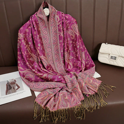 Soft Cashmere Women's Scarf with Warm Luxury Print