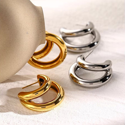 Luxurious Moon Shape Dangle Earrings