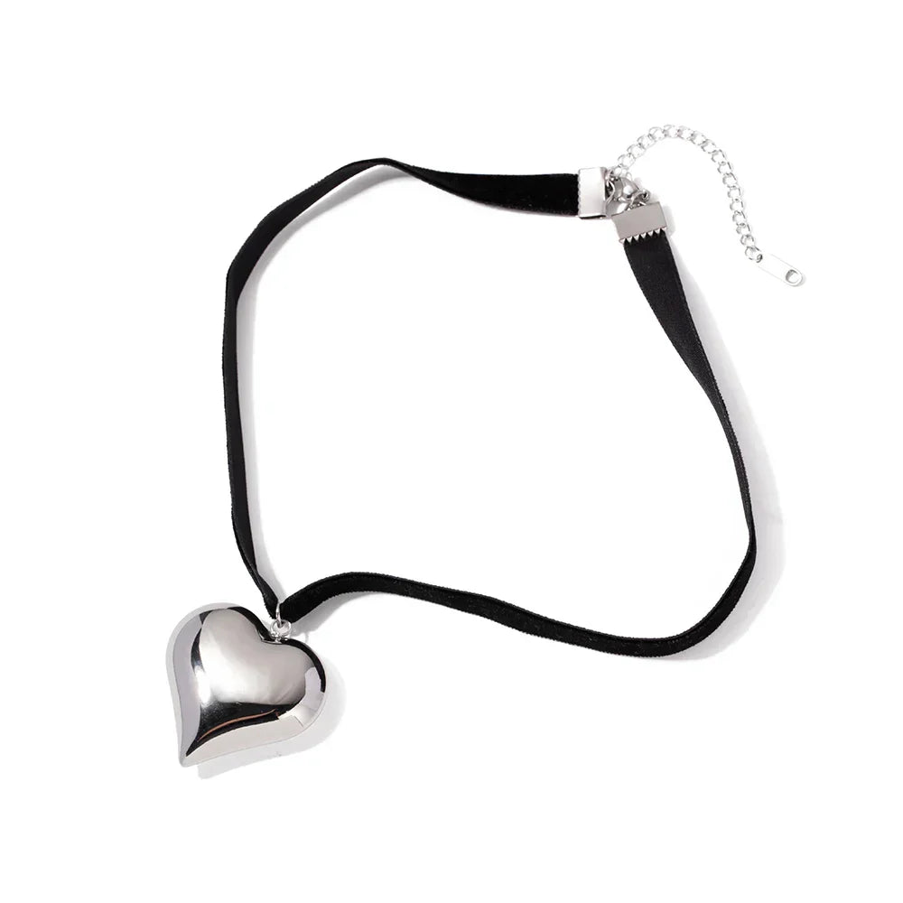 Bold Heart Link Chain Necklace