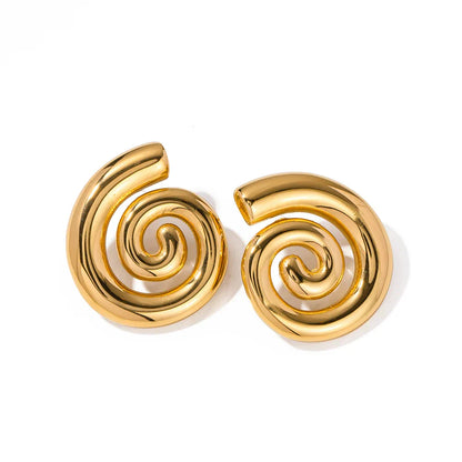 Elegant Golden Spiral Dangle Earrings - Luxicro