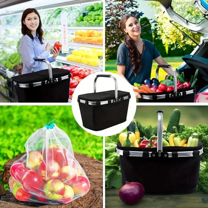 Portable Insulated Picnic Basket with Carry Handle