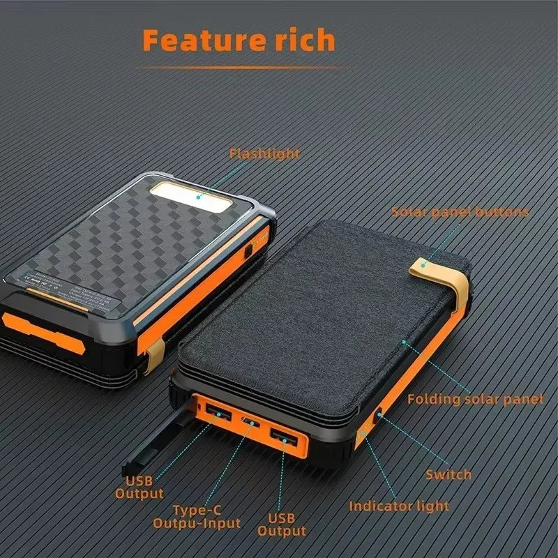 Compact Solar Powered Waterproof Phone Charger