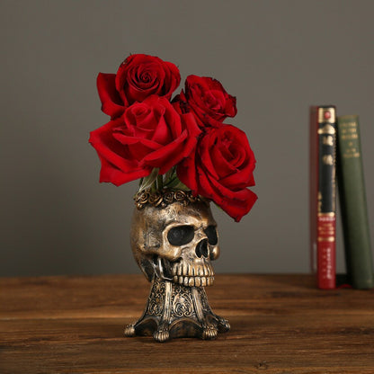 Decorative Resin Skull Planter