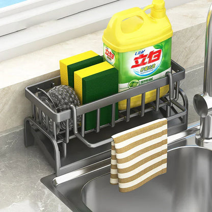 Kitchen Sink Caddy - Stainless Steel Sponge Holder