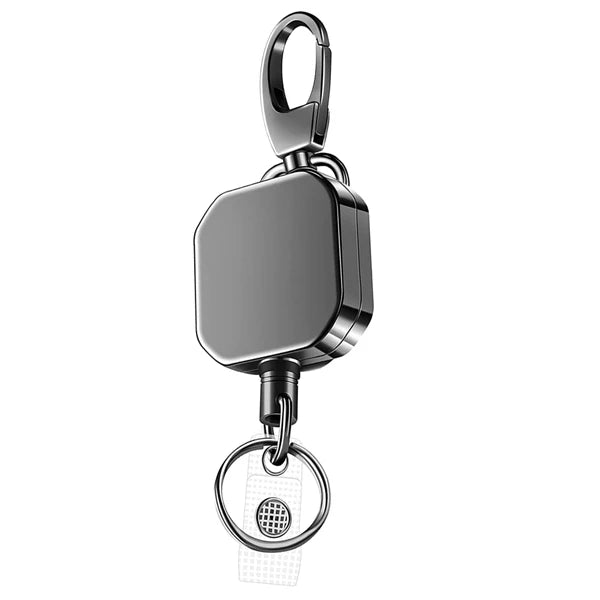 Durable Metal Carabiner Keychain with Steel Cable - Luxicro