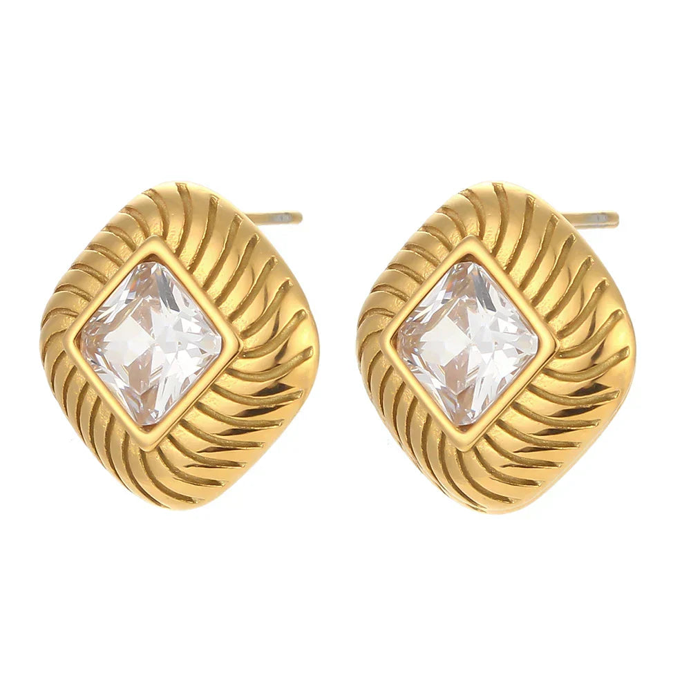 Luxury Swirl Pattern Diamond Earrings - Luxicro