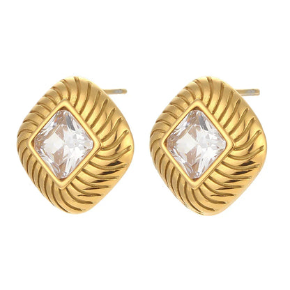 Luxury Swirl Pattern Diamond Earrings - Luxicro