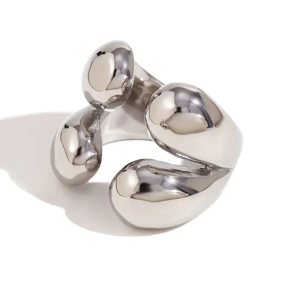 Elegant 4 Drop Gold Pendant Ring