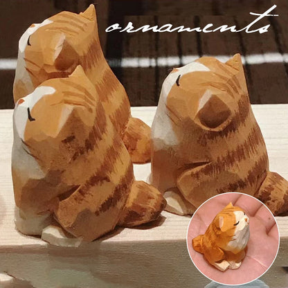 Adorable Handcrafted Wood Pet Figurines