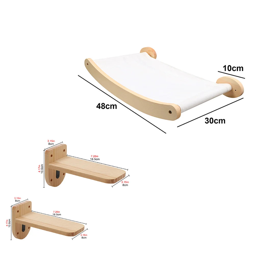 Compact Wall Mount Cat Tower Scratching Post Set