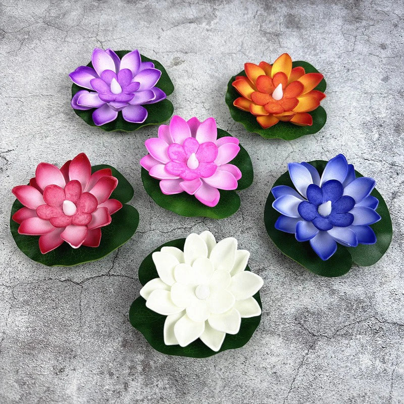 Beautiful Water Lily Pond Table Lamp with LED Light