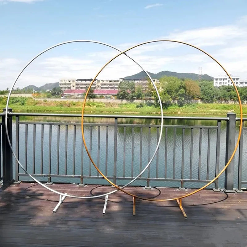 Durable Gold Circular Wedding Backdrop Stand - Luxicro