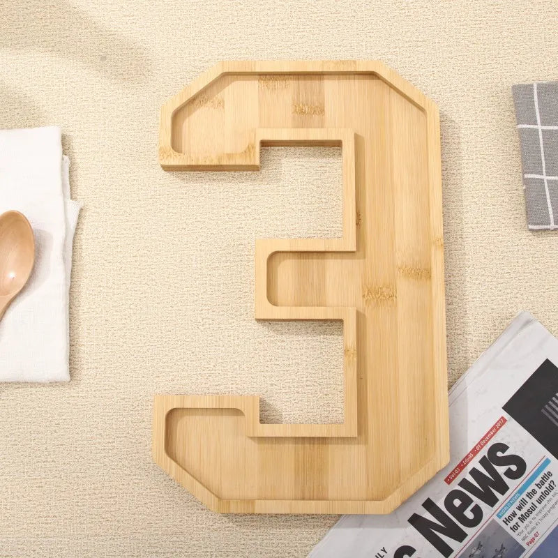 Rustic Wood Numbered Serving Platter