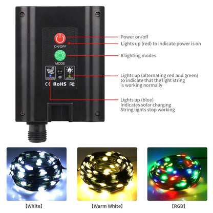 Garden Solar Powered Fairy String Lights 100M Waterproof