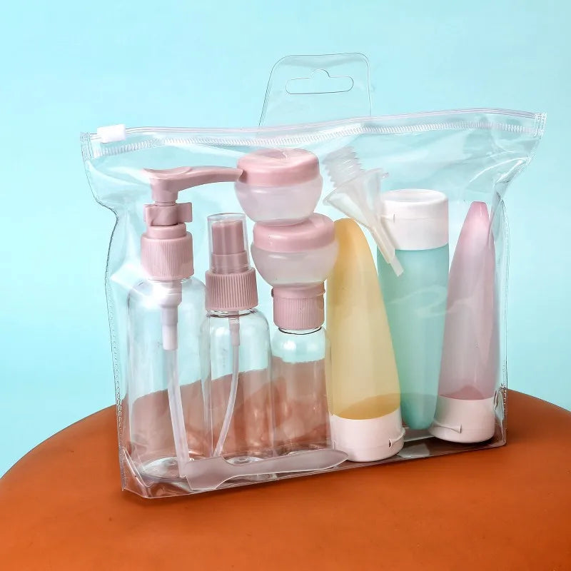 Portable 11pc Travel Accessory Kit Leakproof Cosmetic Bottles