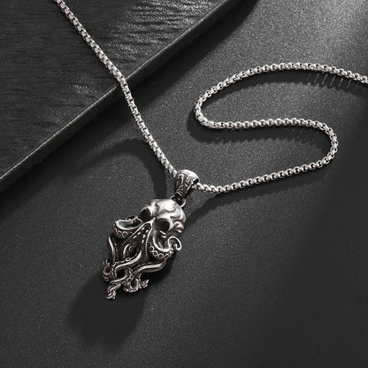 Dark Skull Ocean Pendant Necklace