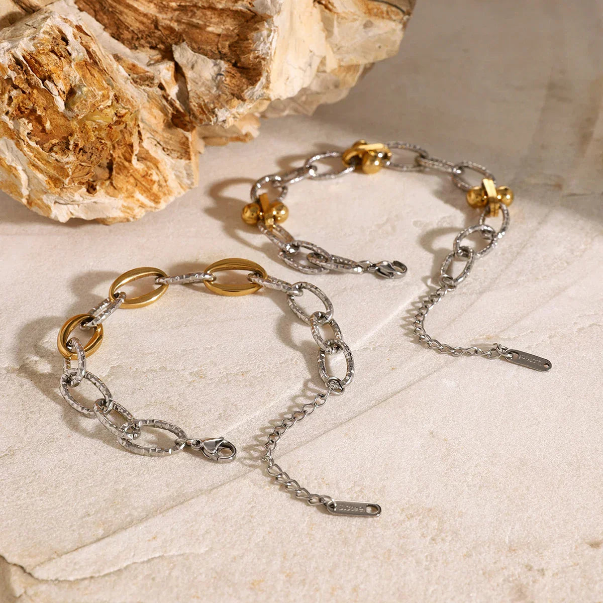 Fashionable Two Tone Silver Hinged Bangle