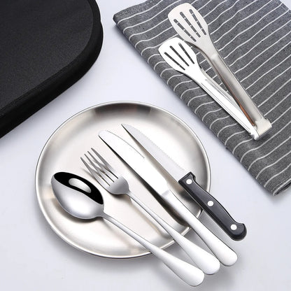 Compact Stainless Steel Camping Cookware Utensils Set