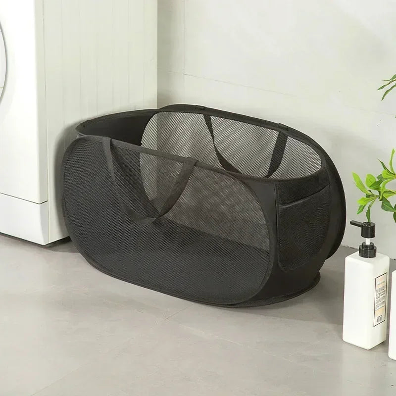 Folding Laundry Basket with Storage and Durable Design