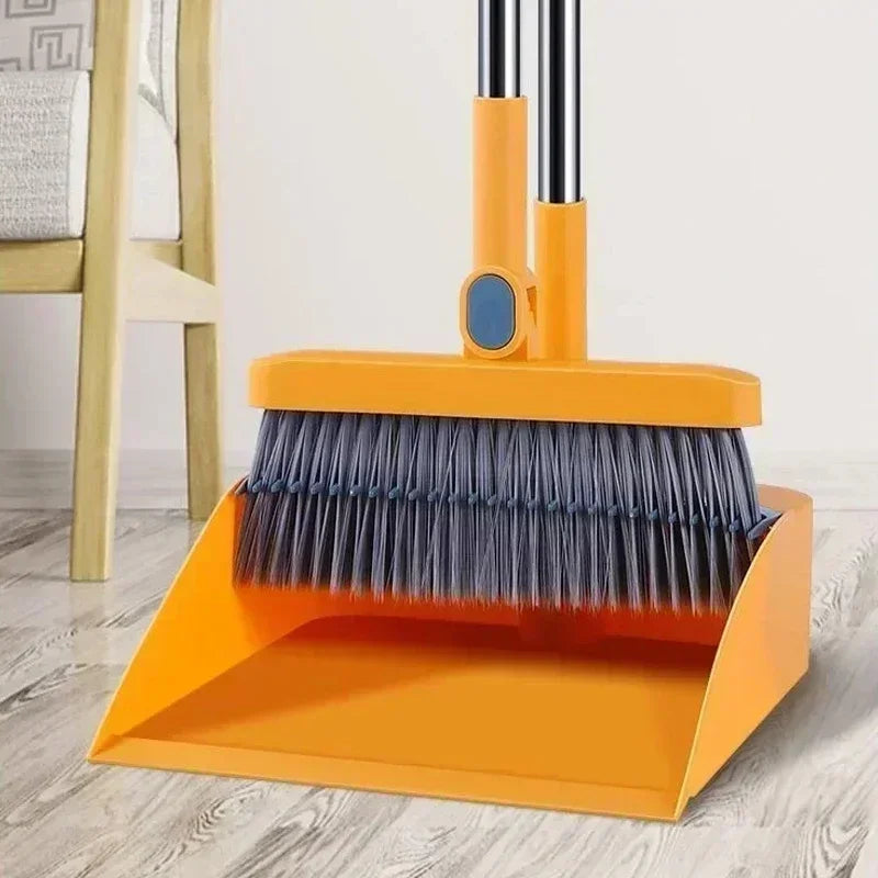 Compact Sweeper and Broom Set with Hair Removal