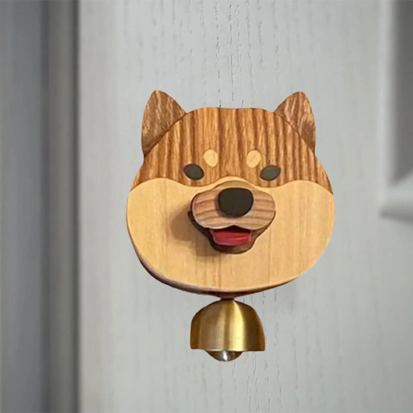 Cute Puppy Doorbell Wooden Push Button - Luxicro