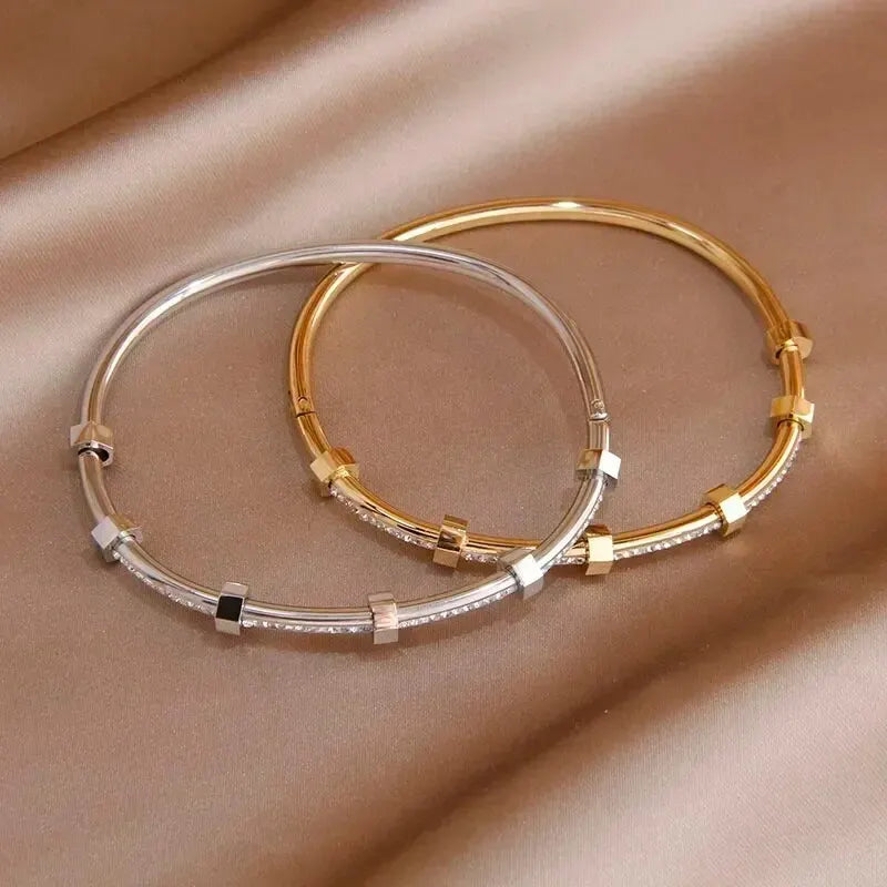 Sparkling Gemstone Geometry Bangles
