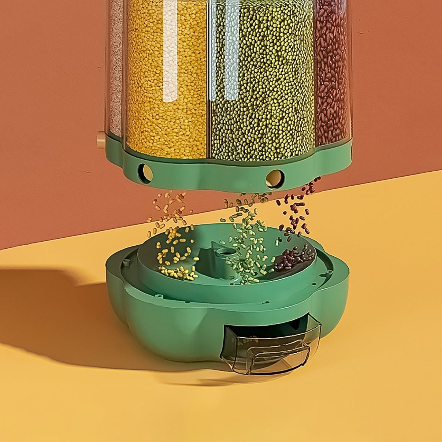 Simple 6-Section Spinning Food Storage Bin