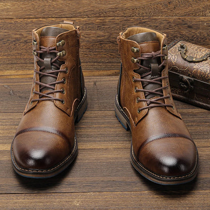 Grip Men's Leather Work Boots - Lace Up, Heavy Duty