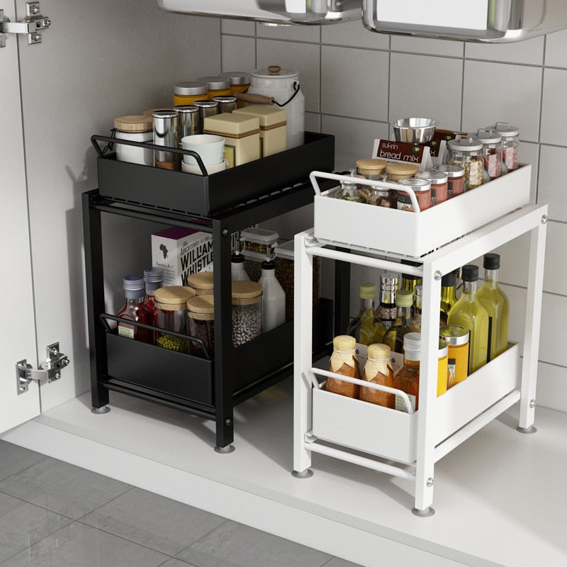 Compact Under Sink Storage Cabinet Organizer - Luxicro