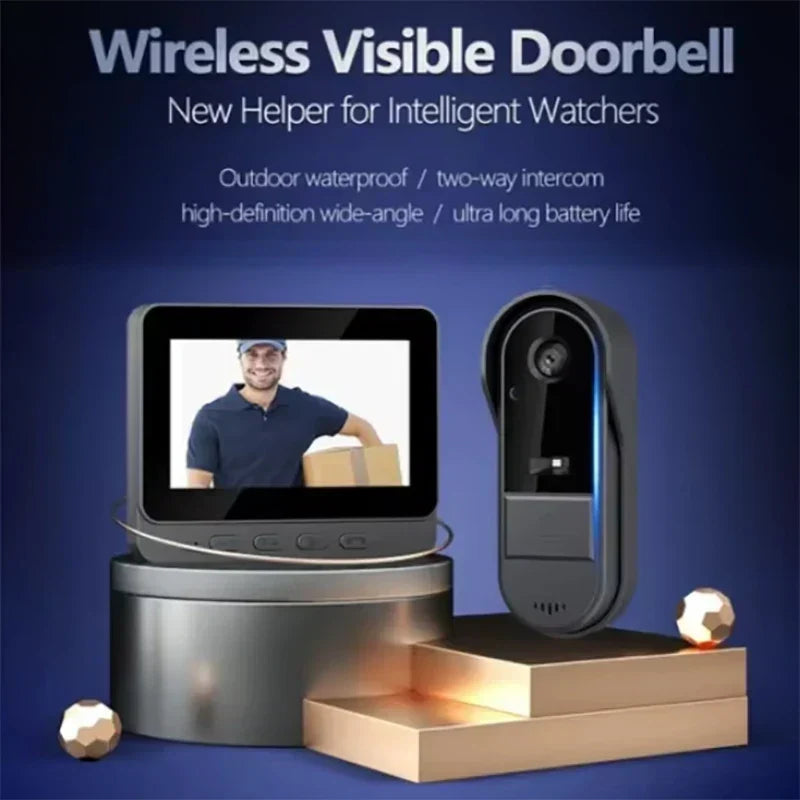 Wireless Smart Doorbell with Intercom and Night Vision
