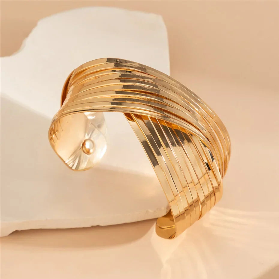 Unique Double Wrap Cross Bangle Jewelry