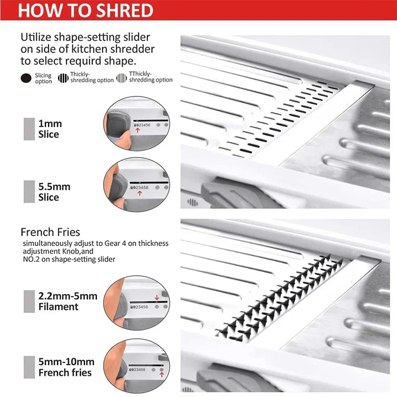 Premium 18-in-1 Vegetable Slicer with Sharp Stainless Steel Blades