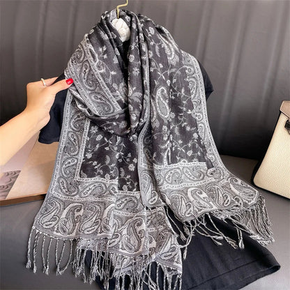 Soft Cashmere Women's Scarf with Warm Luxury Print