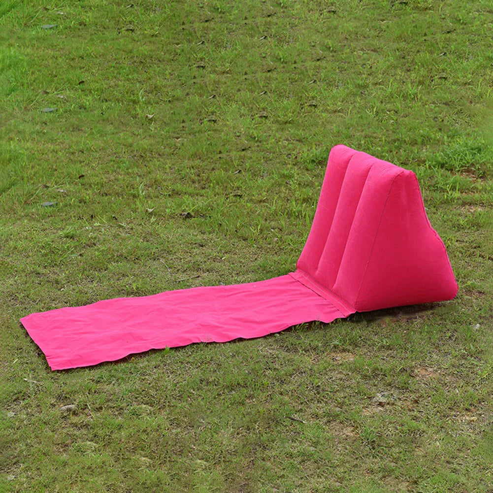 Portable Beach Air Lounge with Back Support Pillow