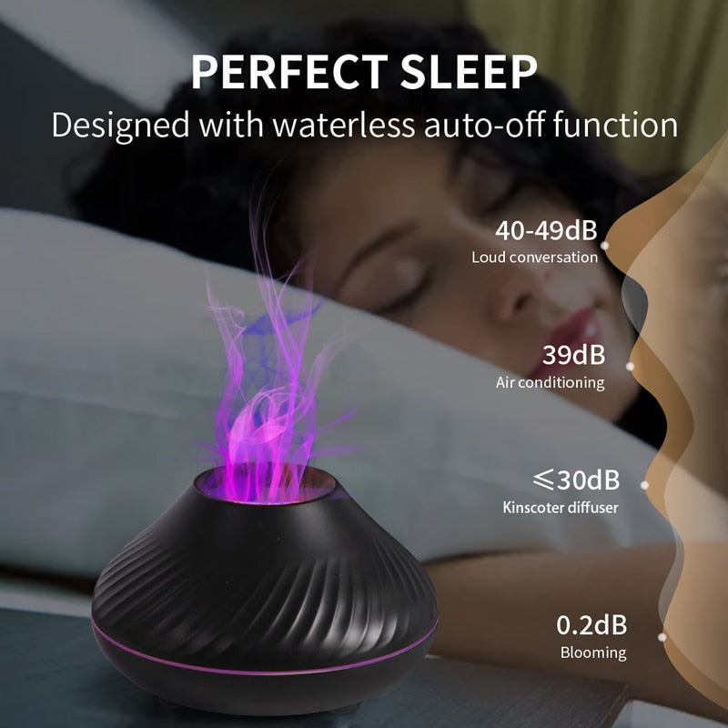 Colorful LED Volcano USB Humidifier Lamp