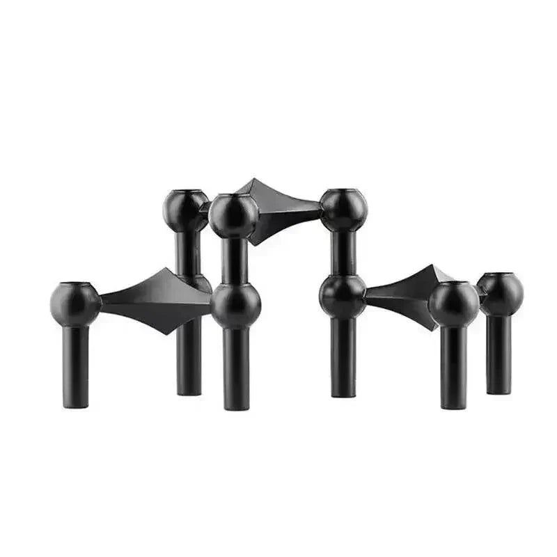 Sleek Metal Candle Holder - Contemporary Silver Stand