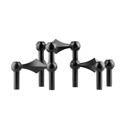 Sleek Metal Candle Holder - Contemporary Silver Stand