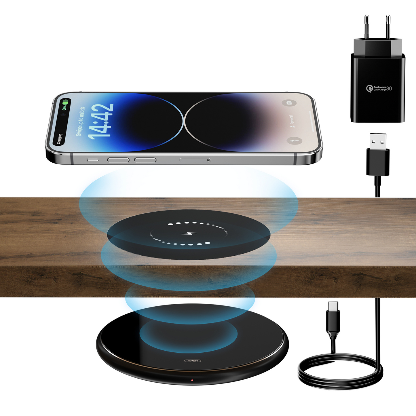 Slim Wireless Phone Charging Station