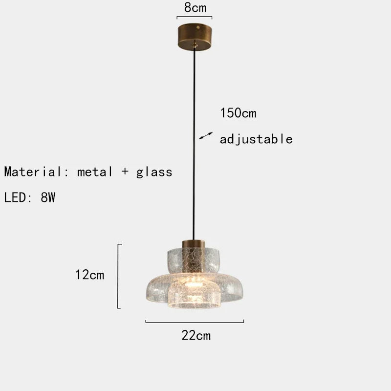 Stylish Shattered Glass Pendant Lighting Fixture
