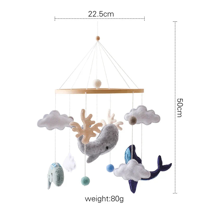 Soft Wood Baby Crib Mobile with Calming Music