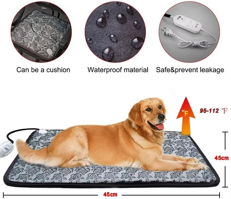 Cozy Heated Pet Mat for Dogs and Cats