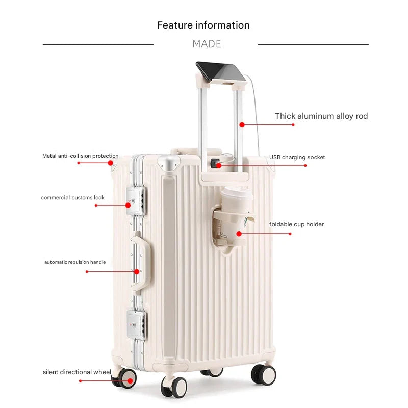 Durable Aluminum Framed Luggage Suitcase