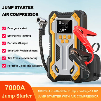 Compact Portable Car Battery Booster 20000mAh Tire Inflator