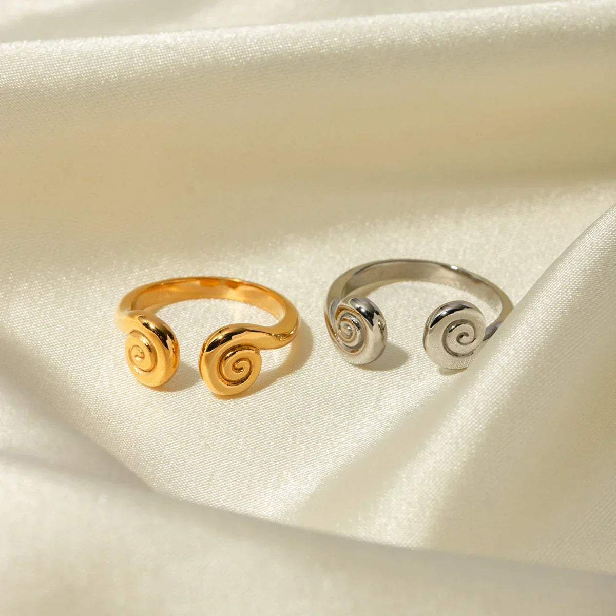 Adjustable Silver Spiral Style Ring