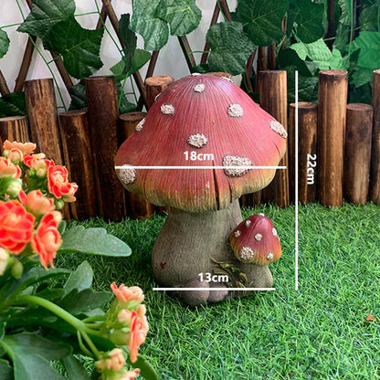 Vibrant Garden Mushroom Outdoor Ornament