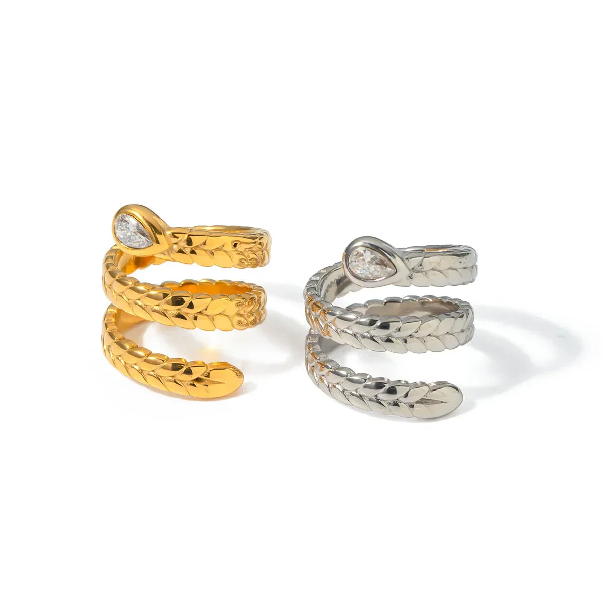 Sparkling Triple Leaf Crystal Ring
