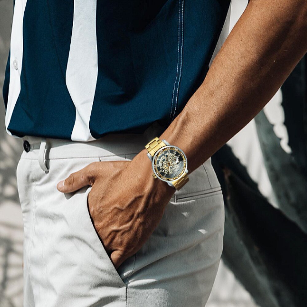 Stylish Self-Winding Mens Skeleton Watch