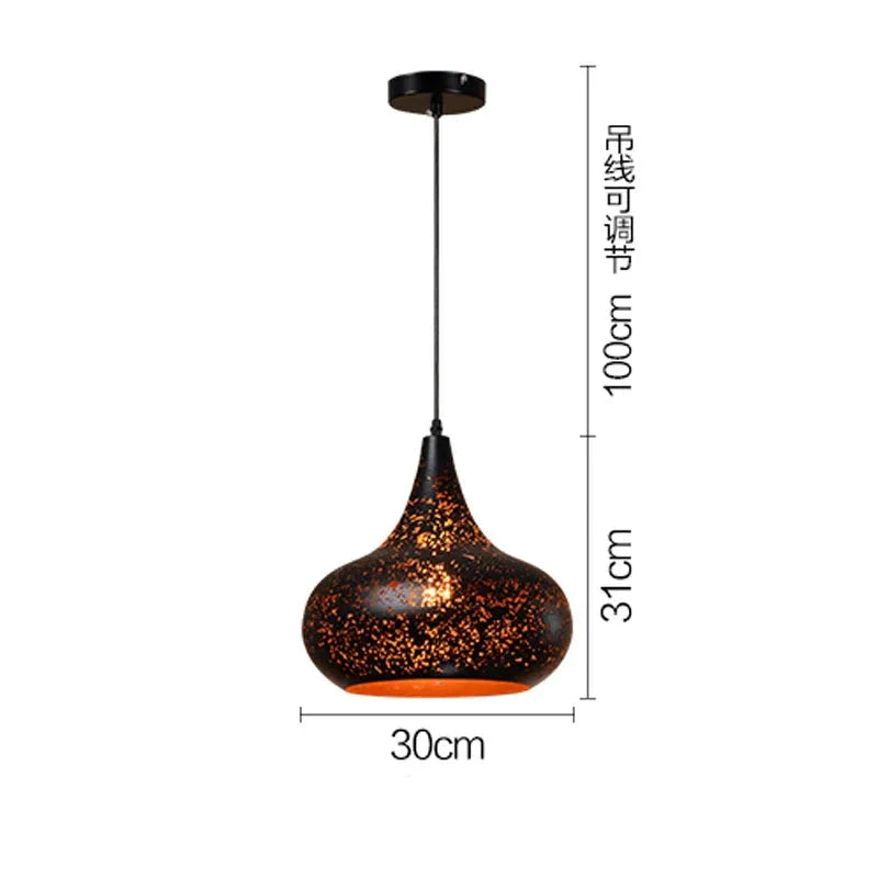 Rustic Chic Metal Hanging Lamp